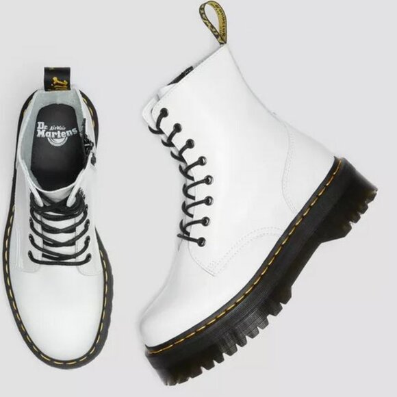 DR. MARTENS Jadon 8-Eye Boot - White Polished Smooth Leather - Picture 5 of 8